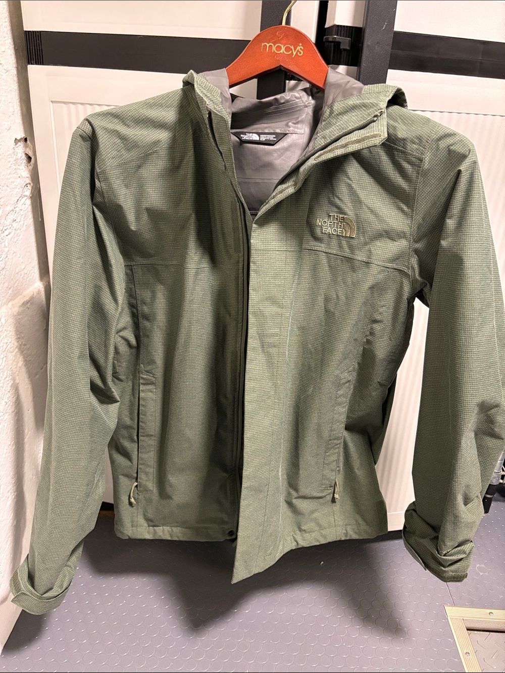The North Face Olive Green Men's Hooded Rain Jacket